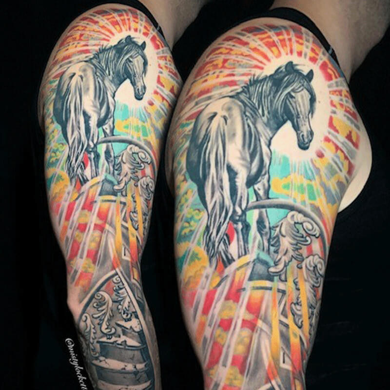 Color horse tattoo