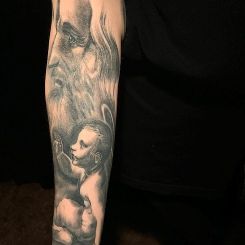 Portraits tattoo on arm