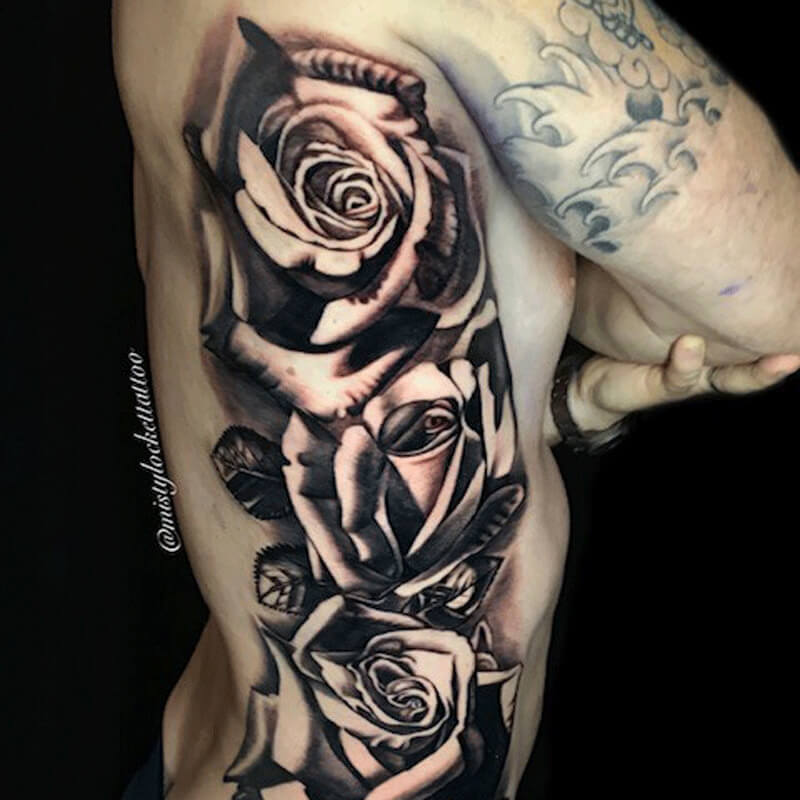 Roses tattoo on side