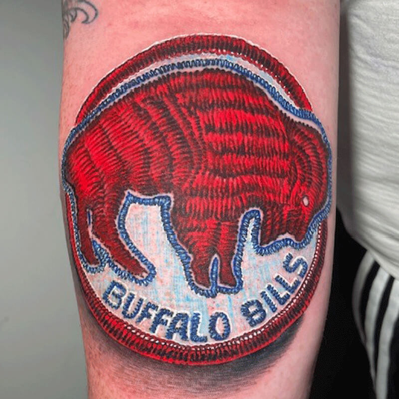Color Buffalo Bills patch tattoo