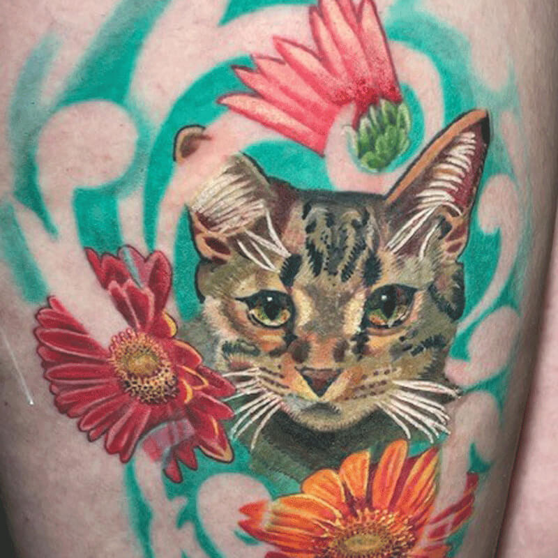 Color Cat image tattoo
